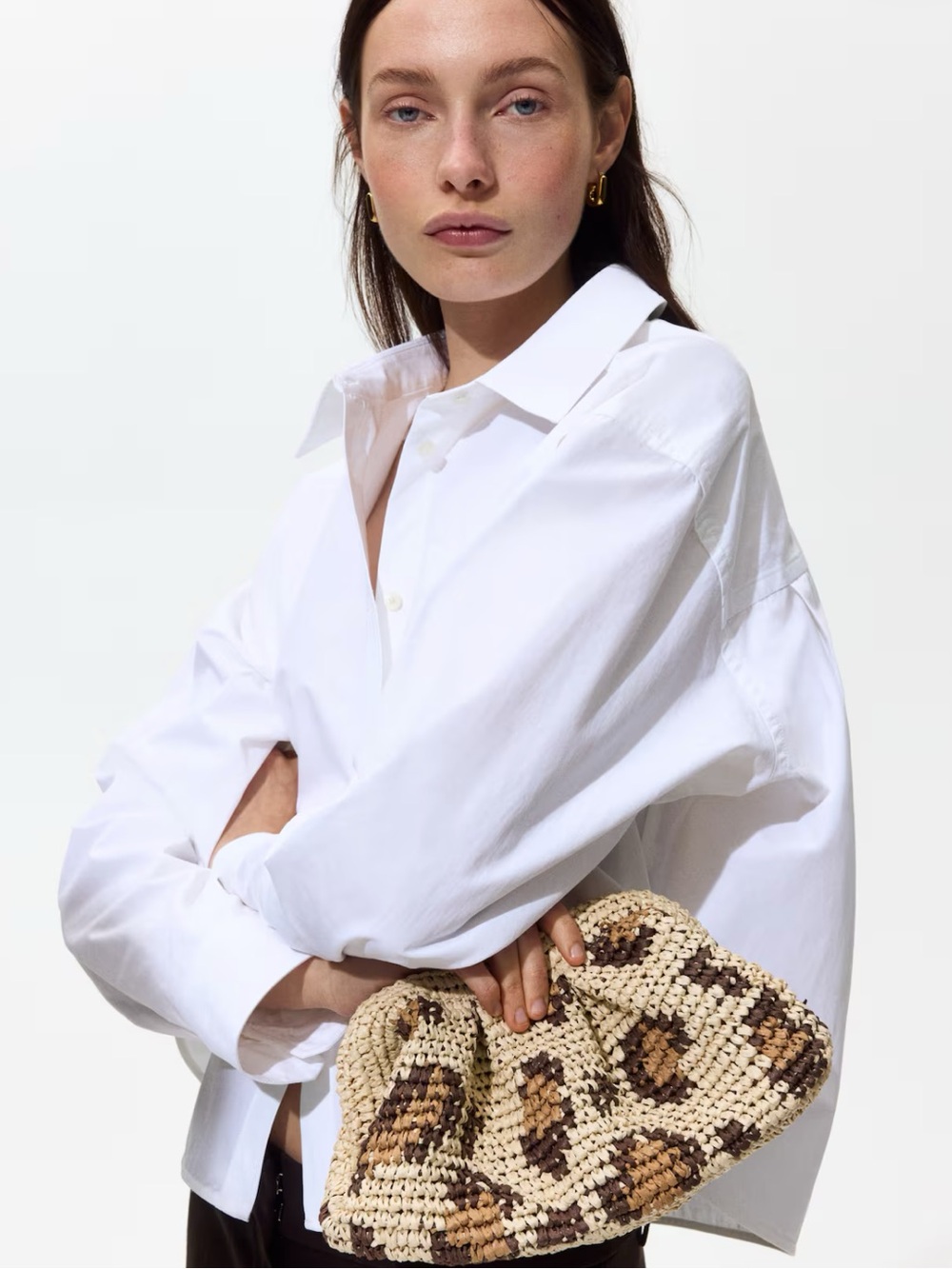 H&M straw clutch